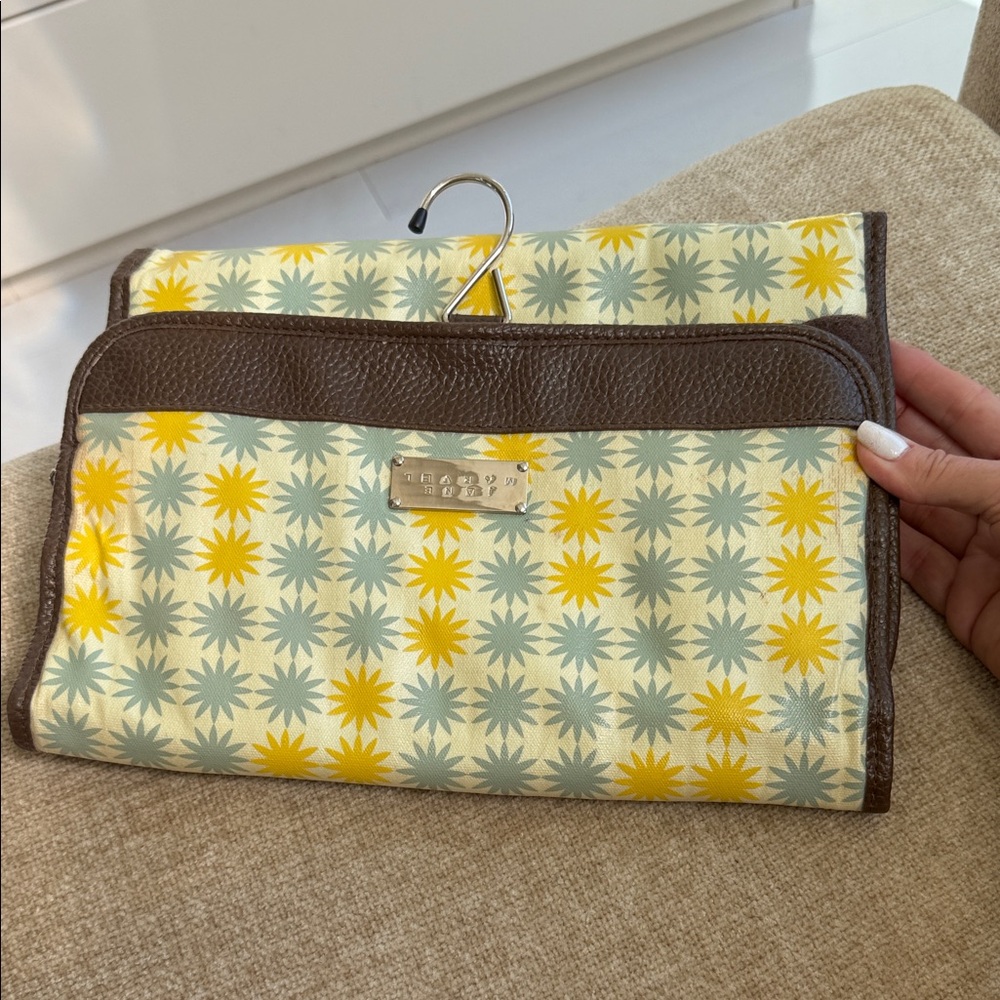 Jane Marvel Travel Jewelry Roll in Yellow, Sage & Brown